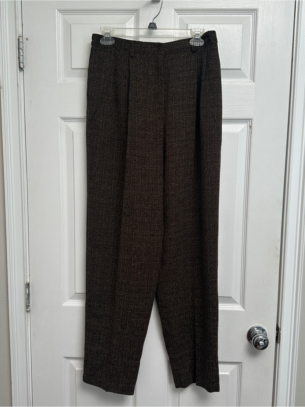 Women's Brown Tailored Trousers - Classic Straight Leg